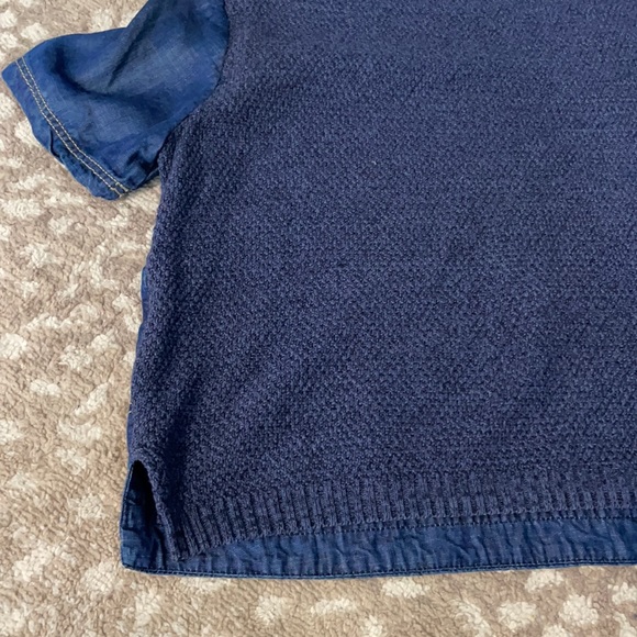 Zara cropped Denim/knit top - Picture 6 of 6